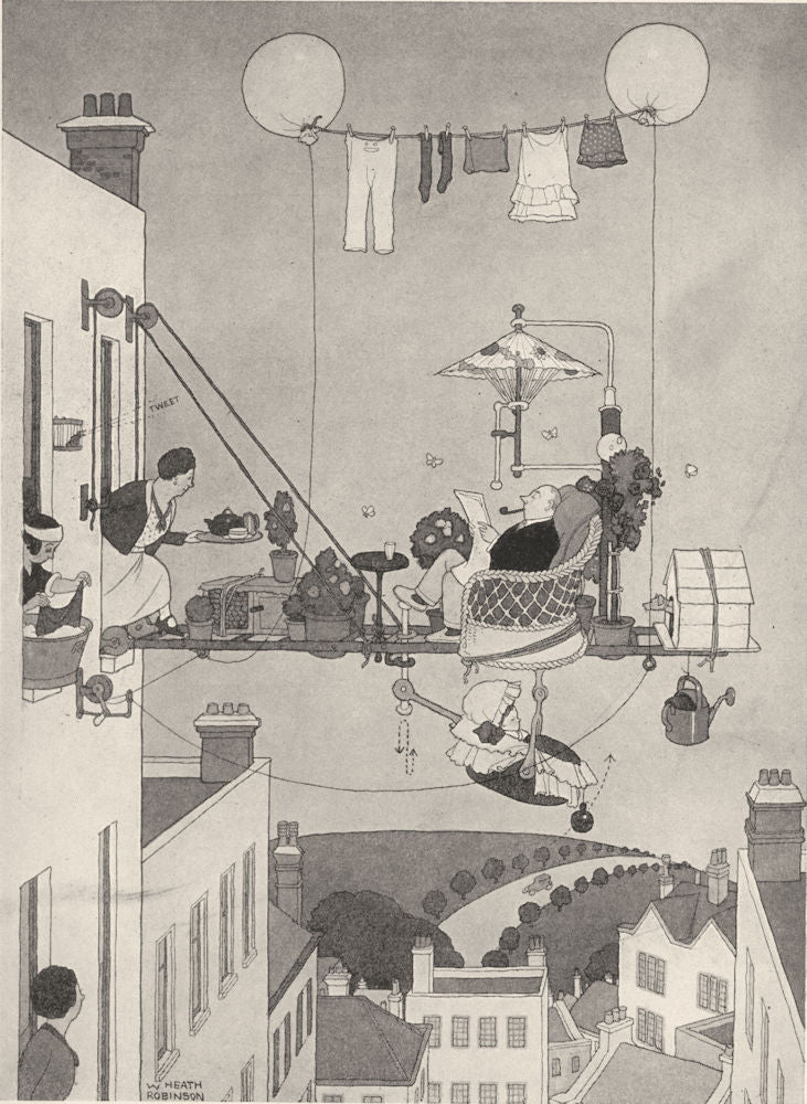 HEATH ROBINSON. Flat life how tenant top can enjoy all amenities garden 1920